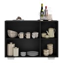 Ver imagem 6 de Aparador Buffet 3 Portas com Pés Quadrados Veneza Multimóveis MP1010 Preto/Branco