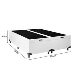 Cama Baú Casal 138 Bipartido Tecido Sintético Branco com Colchão Marrocos - Poliéster - Espuma D33 3 - 3