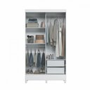 Ver imagem 3 de Guarda Roupa Solteiro com Pés 2 Portas de Correr Branco New Opção