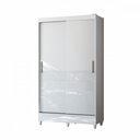 Ver imagem 1 de Guarda Roupa Solteiro com Pés 2 Portas de Correr Branco New Opção