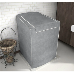 Capa Máquina Lavar Roupas Ziper 12 13 14 15 Kg Brastemp Electrolux Consul Cinza/g - 2