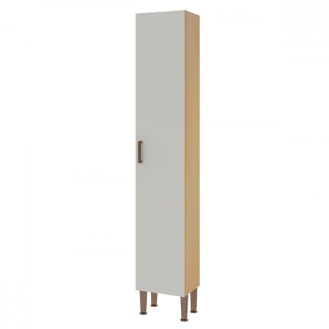 Paneleiro 1 Porta 3 Prateleiras Freijo/white Laca Brilho - Genialflex