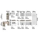 Ver imagem 3 de Armário de Cozinha Completa 10 Peças com Vidro Tampo e Bancada Pérola Luciane Móveis