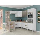 Ver imagem 1 de Armário de Cozinha Completa 10 Peças com Vidro Tampo e Bancada Pérola Luciane Móveis