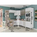 Ver imagem 2 de Armário de Cozinha Completa 10 Peças com Vidro Tampo e Bancada Pérola Luciane Móveis