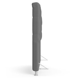 Cabeceira Casal 140cm Cristal Bouclê Cinza e 2 Mesas Laterais Plaza Lc1 Preto - Mpozenato - 12