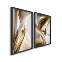 Ver imagem 2 de Quadro Decorativo Abstrato com 2 Telas de Parede para Sala Quarto Escritório 60cm X 90cm Sem Vidro