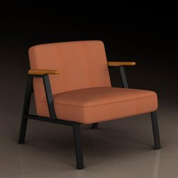 Poltrona Decorativa Coimbra Preto/cinamomo/terracota - Móveis Arapongas Preto Fosco/cin/suede - 3
