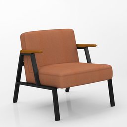 Poltrona Decorativa Coimbra Preto/cinamomo/terracota - Móveis Arapongas Preto Fosco/cin/suede - 1
