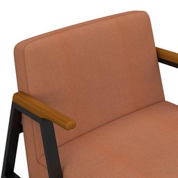 Poltrona Decorativa Coimbra Preto/cinamomo/terracota - Móveis Arapongas Preto Fosco/cin/suede - 4