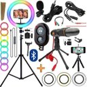 Ver imagem 1 de Pedestal Tripé Profissional + Iluminador Ring Light Luz Rgb