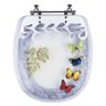 Tampa de Vaso Poliéster Decorada Borboletas Aspen Branco para Louça Deca - 1