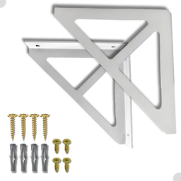 2 Suportes de Prateleira Mão Francesa Formato Triangular Decorativo Aço Carbono - 1