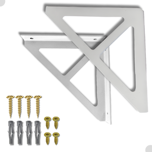 2 Suportes de Prateleira Mão Francesa Formato Triangular Decorativo Aço Carbono