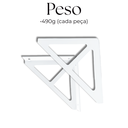 Ver imagem 6 de 2 Suportes de Prateleira Mão Francesa Formato Triangular Decorativo Aço Carbono