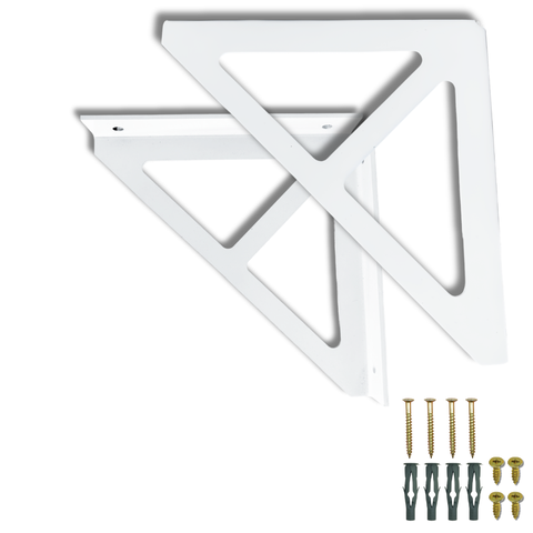 2 Suportes de Prateleira Mão Francesa Formato Triangular Decorativo Aço Carbono