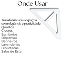Ver imagem 6 de 2 Suportes de Prateleira Mão Francesa Formato Triangular Decorativo Aço Carbono