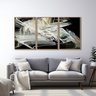 Quadro Decorativo Modelo Luzes em Movimento com 3 Telas para Quarto Banheiro Escritório 60cm X 90cm Com Vidro - 1