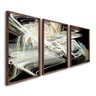 Quadro Decorativo Modelo Luzes em Movimento com 3 Telas para Quarto Banheiro Escritório 60cm X 90cm Com Vidro - 2