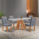 Ver imagem 4 de Mesa Kyra 120CMX90CM 4 Cadeiras Arizona Tampo Smart Plus Vidro Off White