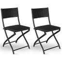 Ver imagem 1 de Kit 2 Cadeiras Dobravel Preto- Bar, Restaurante Aço Junco