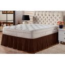 Ver imagem 1 de Saia Box Ajustável Serve em Cama Casal Queen e King Babado com Elástico 1 Peça:marrom