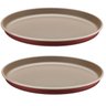Kit 2 Formas Assadeiras de Pizza Tramontina Redonda Antiaderente Starflon Vermelha 30cm - 1