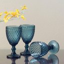 Ver imagem 2 de Taça Água 17x9x9cm 330ml Vidro Azul 6pç