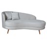 Chaise Longue Divã Emili 1,60 Veludo Bege Marfim - Star Confort - 3