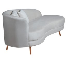 Chaise Longue Divã Emili 1,60 Veludo Bege Marfim - Star Confort - 1