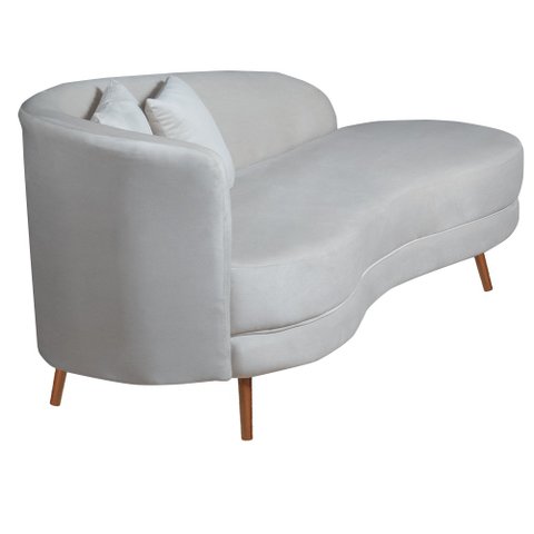 Chaise Longue Divã Emili 1,60 Veludo Bege Marfim - Star Confort