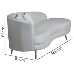 Chaise Longue Divã Emili 1,60 Veludo Bege Marfim - Star Confort - 5