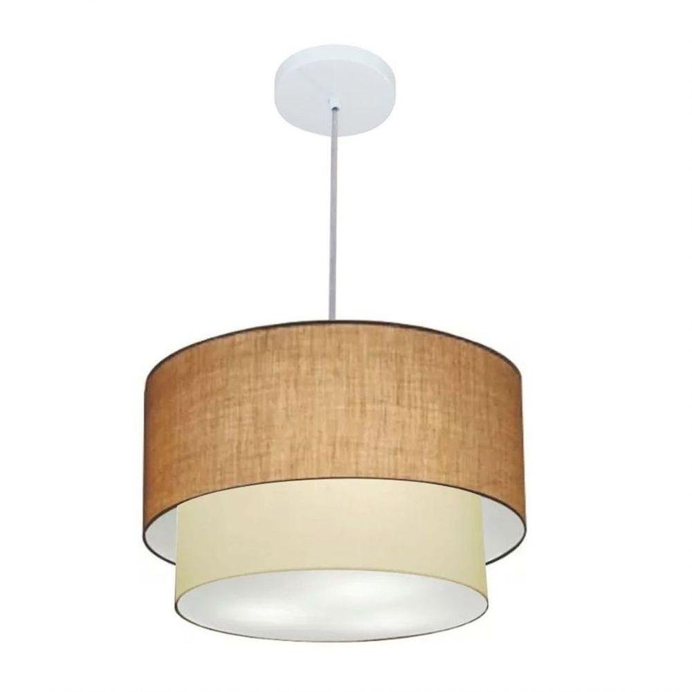 Pendente Cilíndrico Palha E Bege Mj-4159 - 1