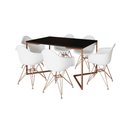 Ver imagem 6 de Mesa Industrial Jantar Preta 137X90Cm Base Cobre V Com 6 Poltronas Brancas Base Cobre Preto