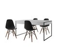 Ver imagem 2 de Conjunto Industrial Filadelfia 137x90 Ferro Preto Tampo Branco 4 Cadeiras Preto