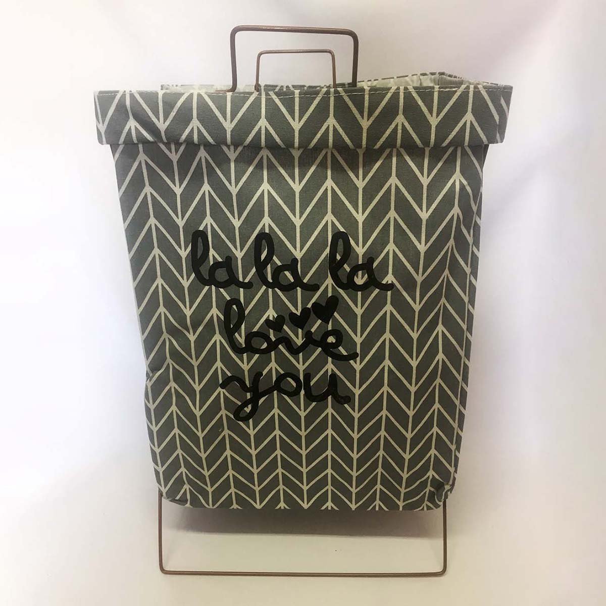 Cesto de Roupas Organizador Dobrável 60 cm x 35 cm - Cinza Lala - 3
