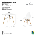 Ver imagem 3 de Conjunto Mesa Eames Preta 70cm com 4 Cadeiras para Sala de Jantar