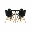 Ver imagem 3 de Conjunto Mesa de Jantar Eames Preta 70cm Redonda com 4 Cadeiras Eames Preta - La Mobilia