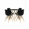 Conjunto Mesa de Jantar Eames Preta 70cm Redonda com 4 Cadeiras Eames Preta - La Mobilia - 3