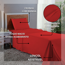 Ver imagem 5 de Kit Jogo de Lençol Solteiro 3 Peças 400 Fios Poliéster Infantil com Elástico:vermelho