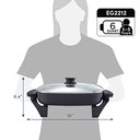 Ver mais imagens de Elite Gourmet Eg2212 Frigideira Elétrica 7,5qt Antiaderente Cerâmica Preto