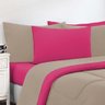 Kit Edredom + Jogo de Lençol Malha 100% Algodão Gran Moratta 5 Peças Solteiro - Avelã-pink - 4