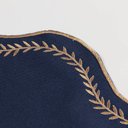 Ver imagem 3 de Jogo de Guardanapos Sousplat Americano 12 Peças Bordado Decorativo - Paris Detalhe Dourado Marinho