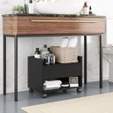 Ver mais imagens de Kit 02 Gabinetes Armário Multiuso Ivy 60cm 100% Mdf Bp com 01 Gaveta Preto - Desk Design