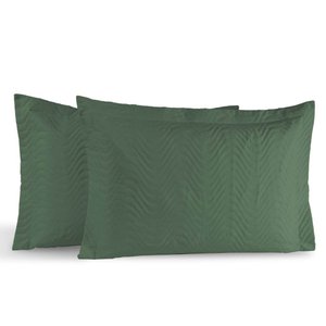 Kit Portas Travesseiros Gold Percal 200 Fios Algodão 50cm X 70cm 2 Peças - Verde Militar