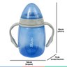 Copo de Treinamento Infantil Com Alça e Bico de Silicone 220ml Para Bebê +8 Meses Azul Clingo - 5