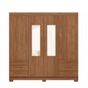 Ver imagem 4 de Guarda Roupa Roupeiro Casal com Espelhos 4 Portas 6 Gavetas Irati 4.6 Jatoba Santos Andirá