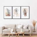 Ver imagem 2 de Quadro Decorativo Modelo Floral Iv com 3 Telas de Parede para Sala Quarto Escritório 60cm X 90cm Sem Vidro