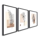 Ver imagem 1 de Quadro Decorativo Modelo Floral Iv com 3 Telas de Parede para Sala Quarto Escritório 60cm X 90cm Sem Vidro