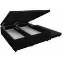 Ver imagem 2 de Cama Box Bau Queen Bipartido C/ Cama Auxiliar Suede 47x158x198 - Santo Box:preto